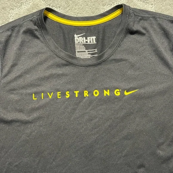 Nike Dri-Fit Livestrong Regular Fit Short Sleeve Top Shirt Size XL Black - Picture 6 of 7